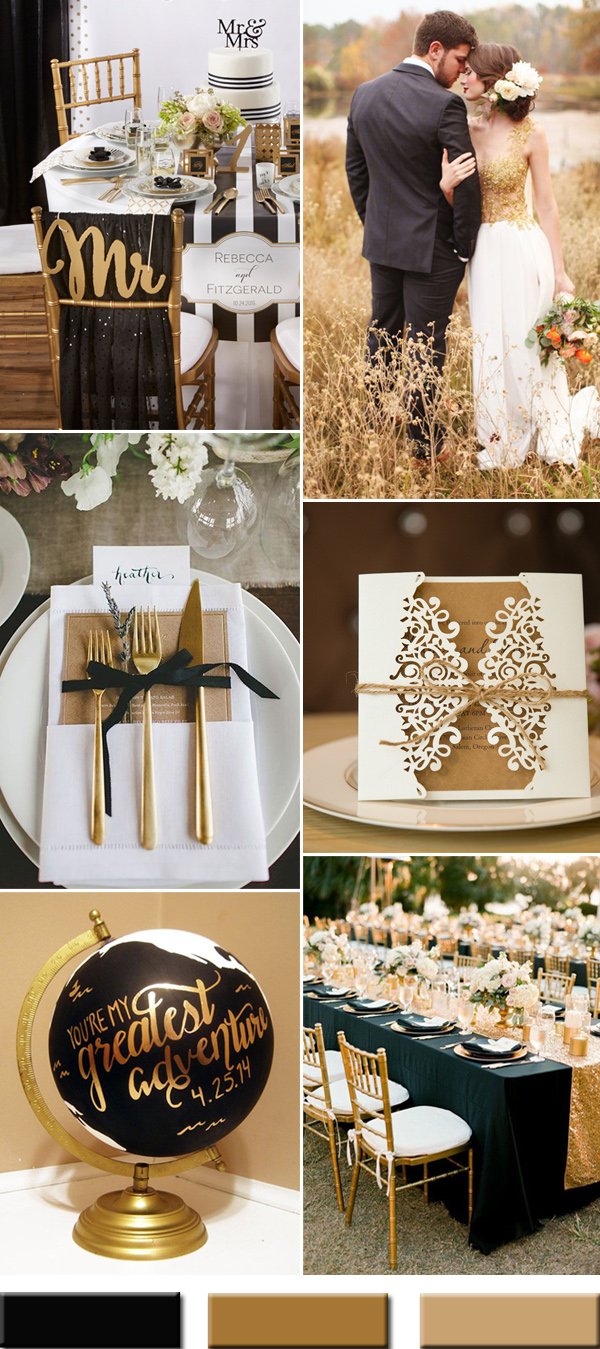 Trendy Gold Wedding Color Combos Brimming an Elegant and Luxurious Outlook