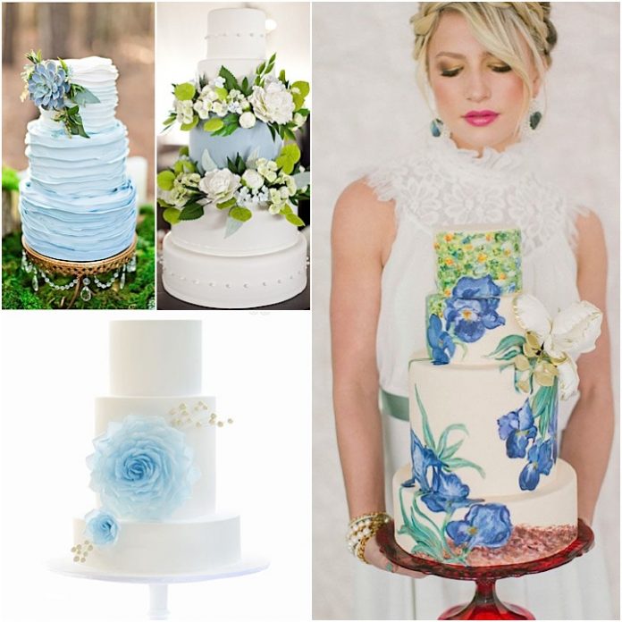 blue wedding cakes design
