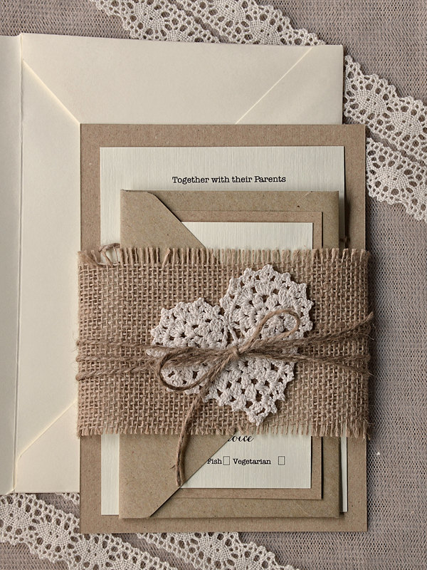 cute rustic wedding card