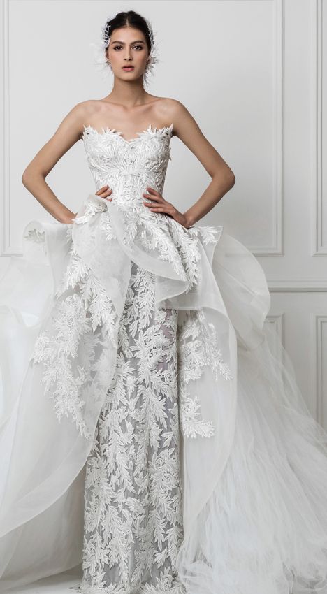 chic elegant waist wedding gown