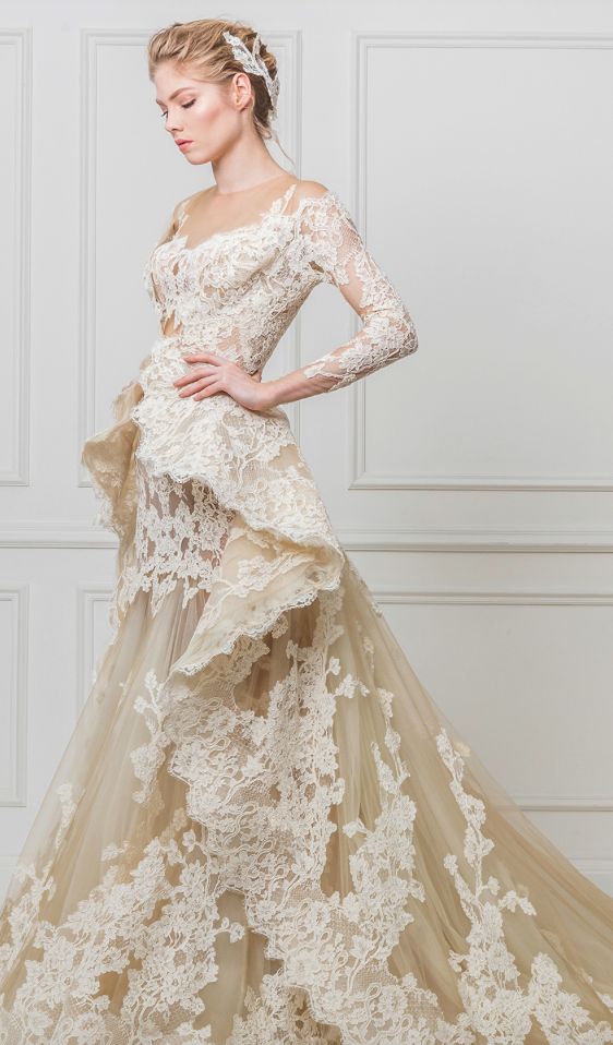 beautiful waist gown with lace