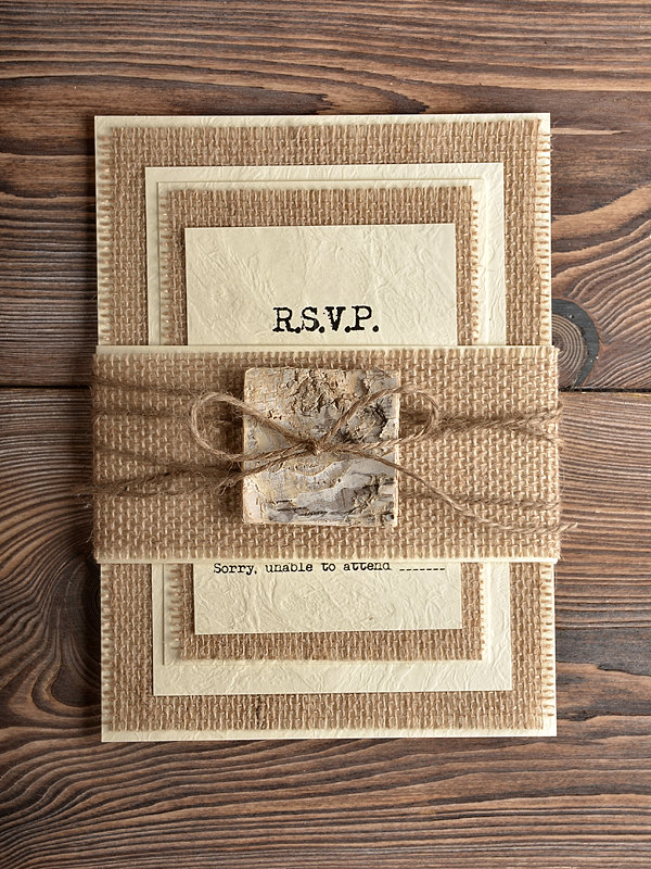 unique rustic wedding card