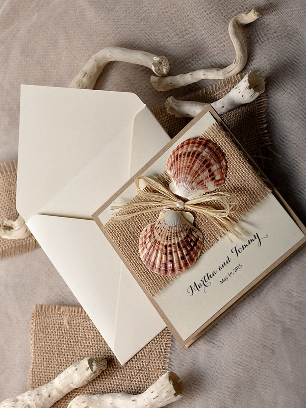 rustic wedding with seashell