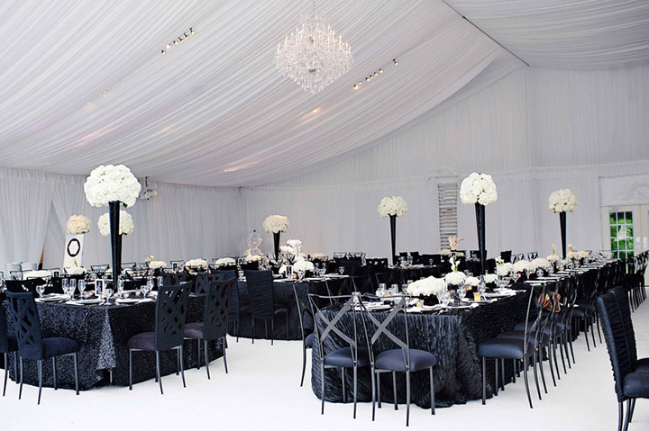 monochrome wedding decoration