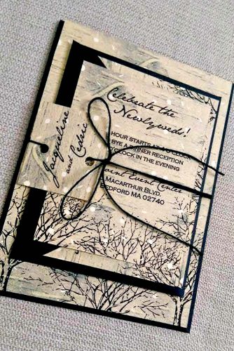 rustic winter wedding invitation