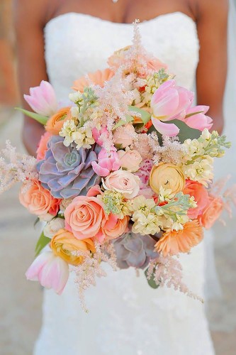 colorful spring tulip bouquet