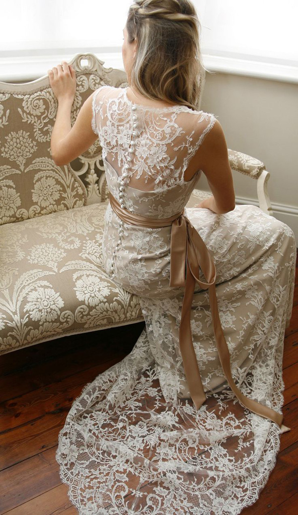 vintage-lace-illusion-wedding-dresses-with-nude-ribbon