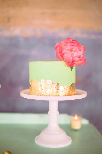 simple green mini wedding cake