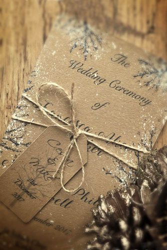 elegant winter wedding invitations ideas