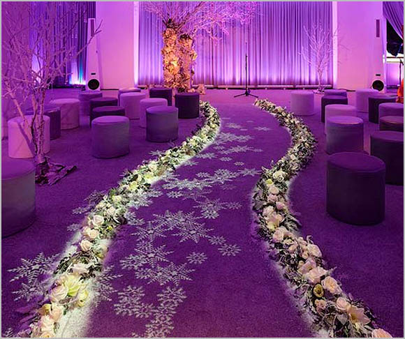 aisle purple wedding design