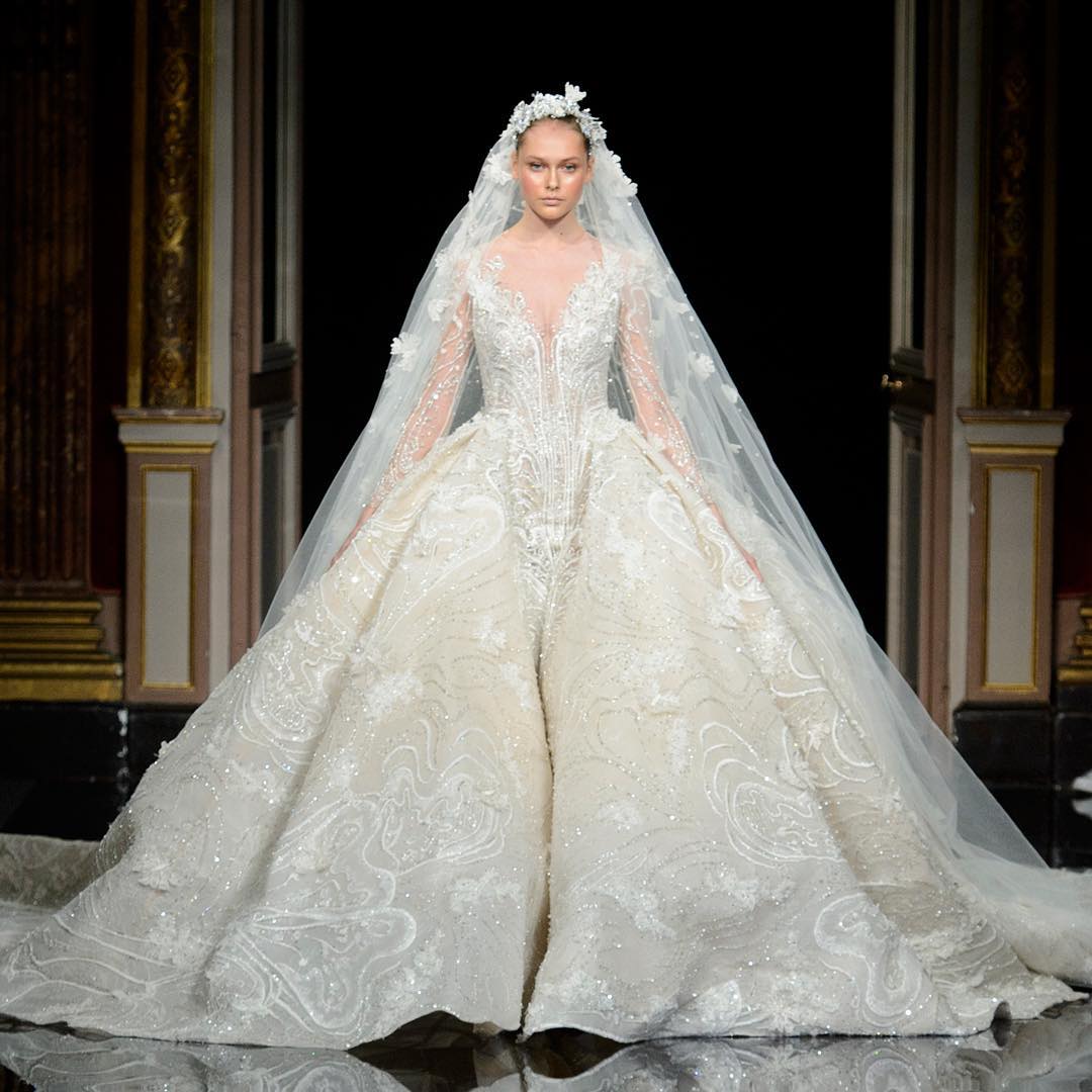 elegant white wedding gown