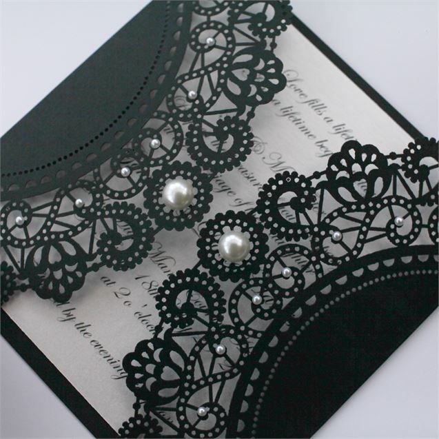 vintage black and white wedding invitation