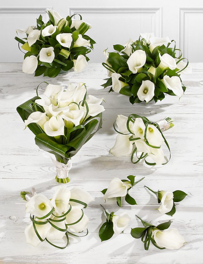 white calla lily wedding bouquets