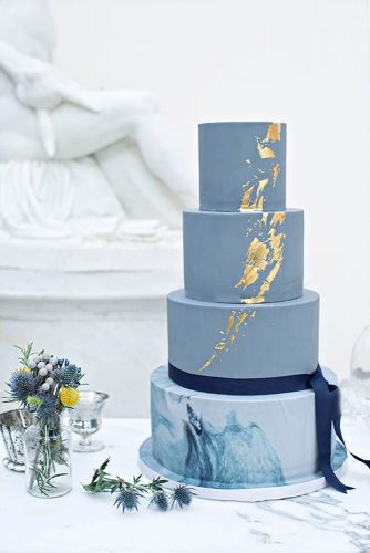 blue cake wedding design