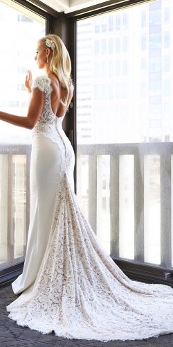 cap-sleeve-low-back-lace-vintage-wedding dress