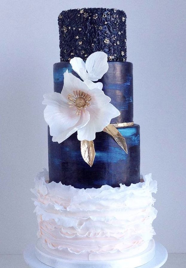 charming blue wedding cake