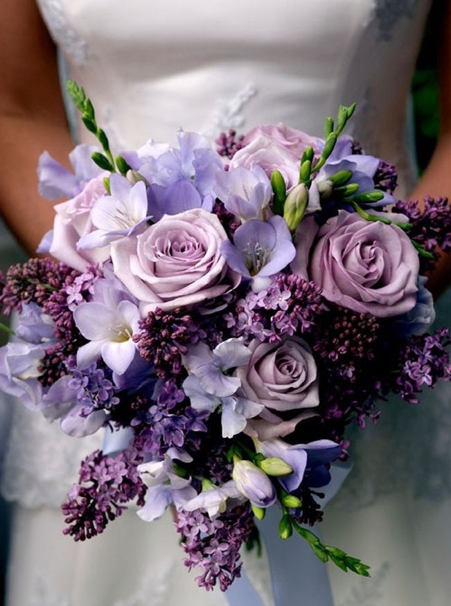 elegant purple and silver wedding decor