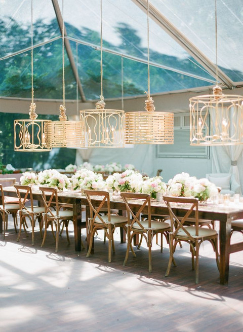 unique lighting for tent wedding