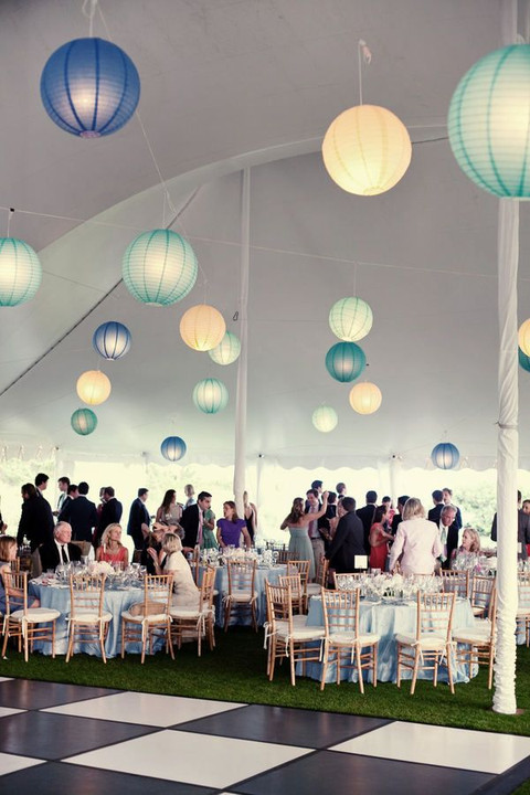 blue lantern wedding decor