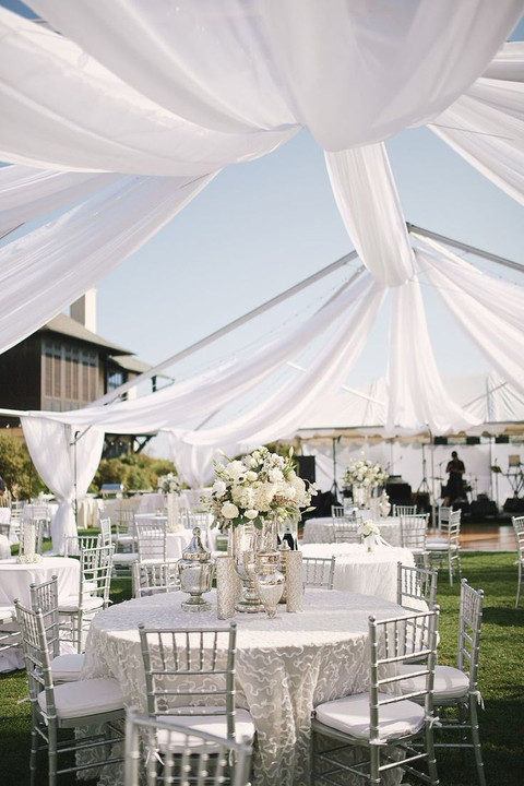 an open wedding tent