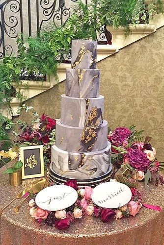 metallic cake wedding design