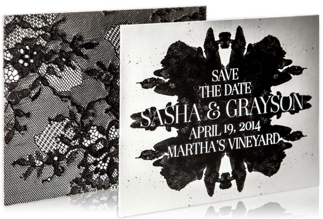 monochrome wedding invitation design