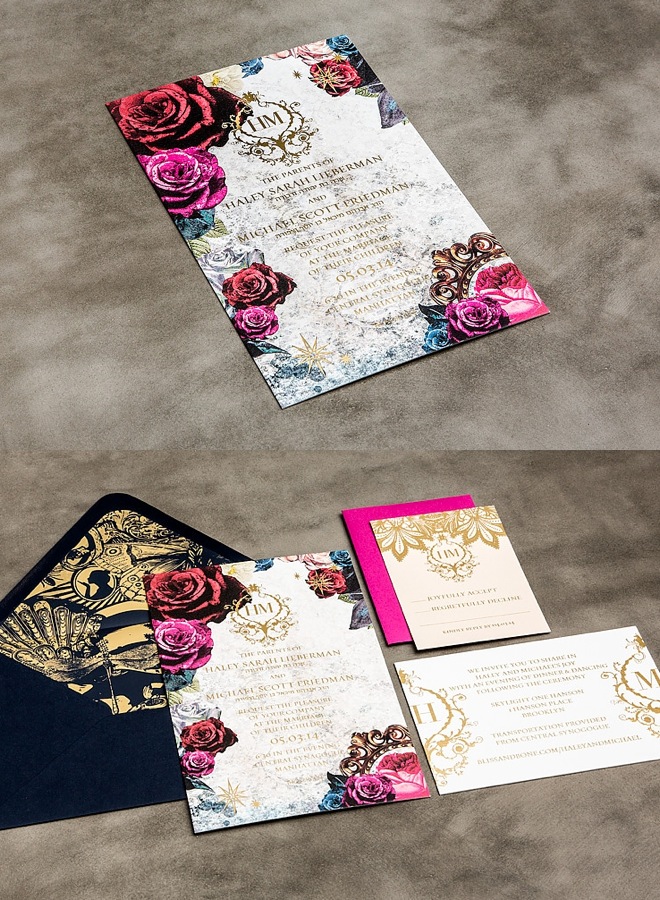 flower wedding invitation