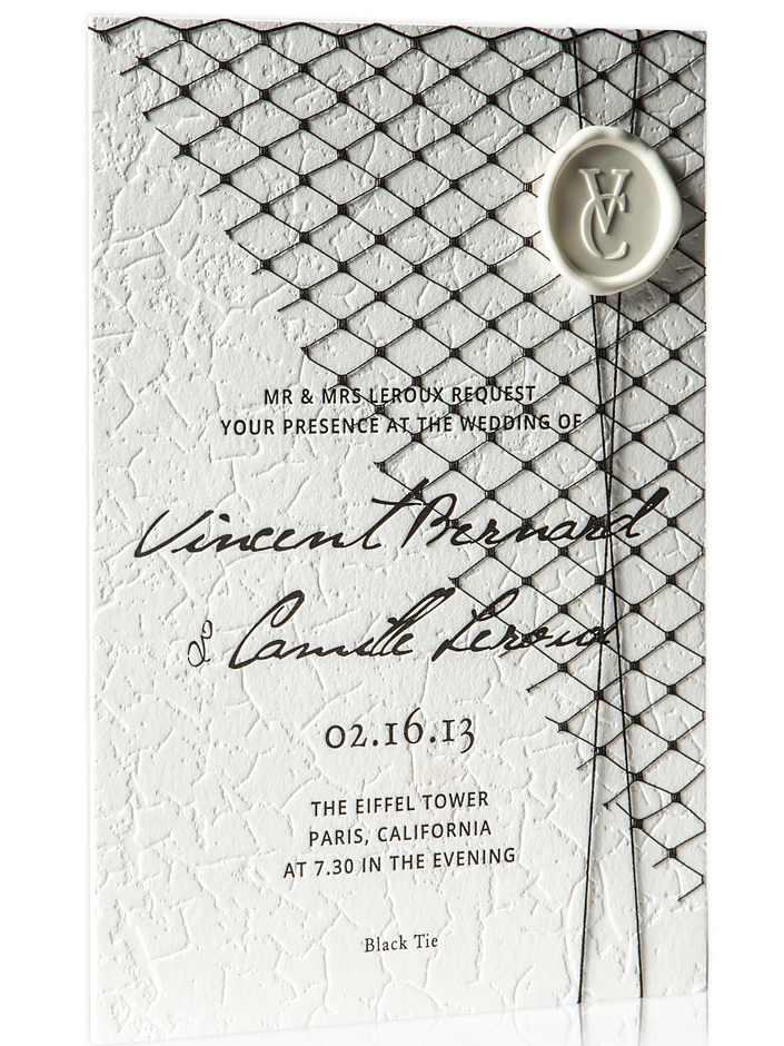 gray wedding invitation