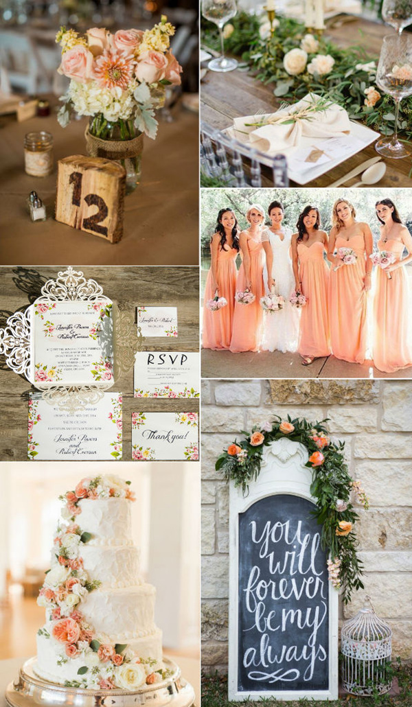 romantic-peach-flower-inspiration for spring weddings