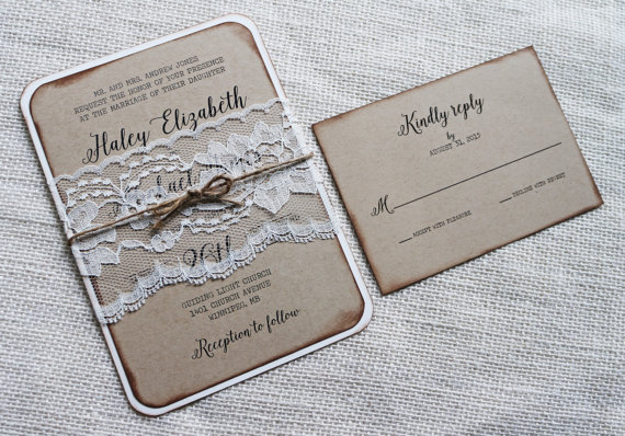 elegant rustic wedding card