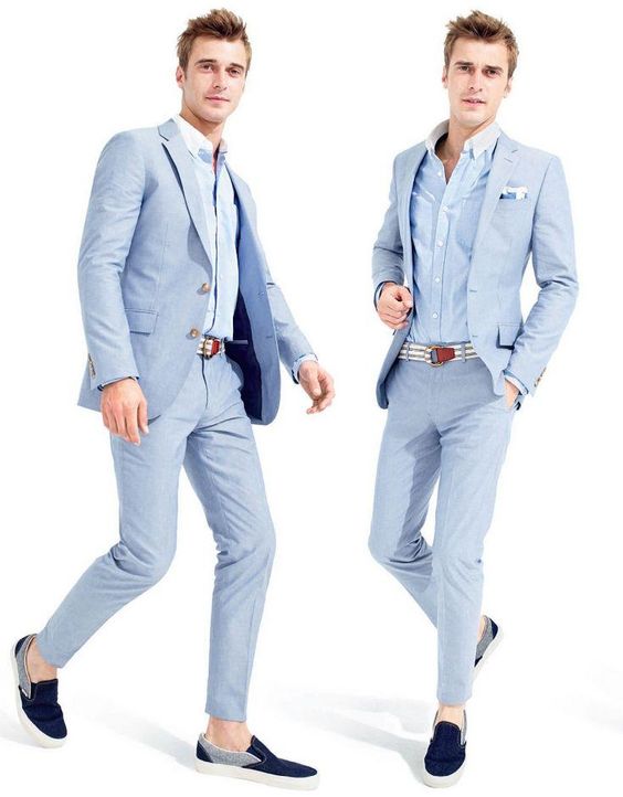 blue style wedding suit