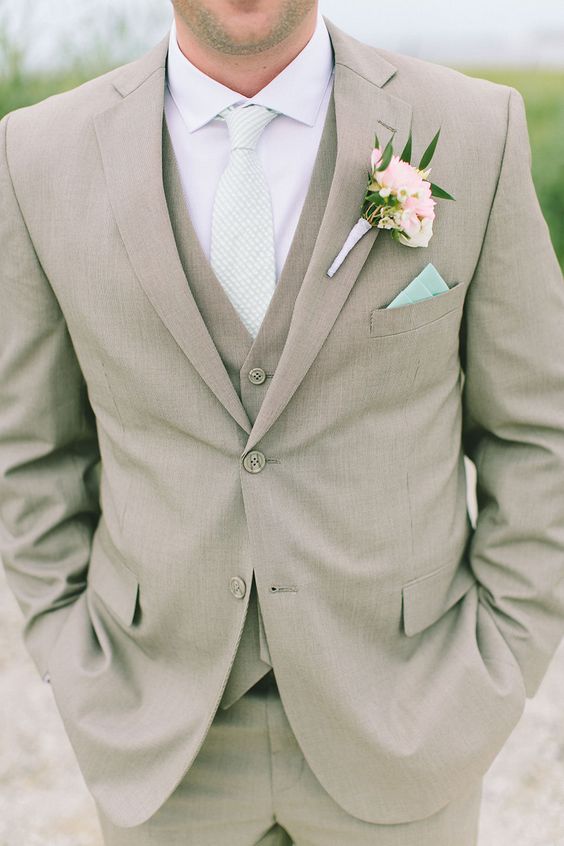 beige men wedding suit