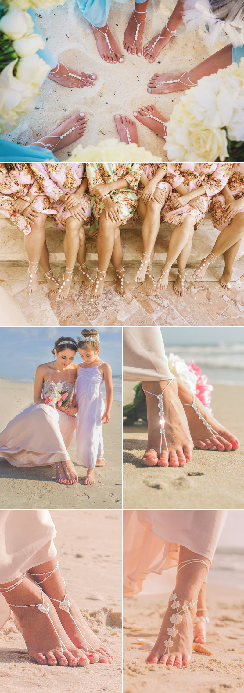 Gorgeous Wedding Barefoot Sandals For Beach Wedding Party  roowedding