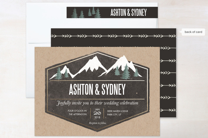 assemble of rustic wedding invitation