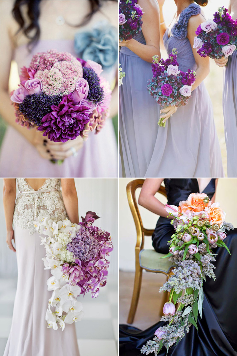 beautiful purple ombre wedding bouquet