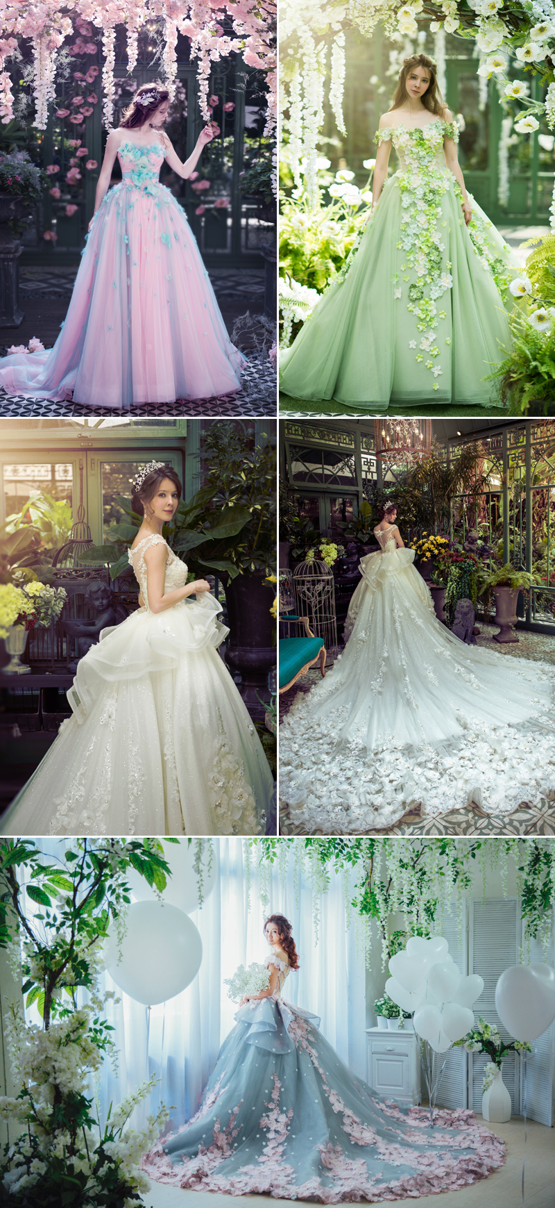 colorful wedding dresses with a gorgeous model