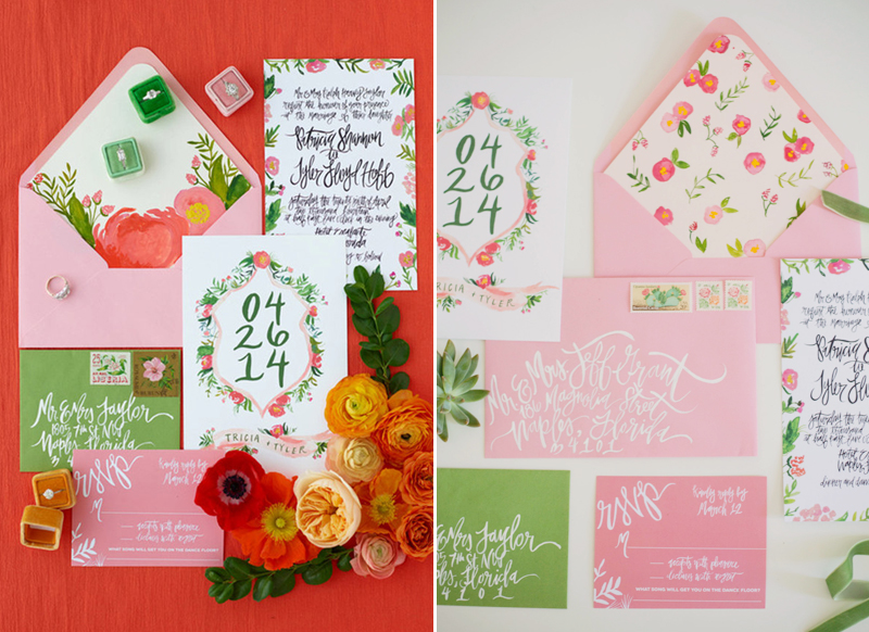 colorful wedding invitation ideas