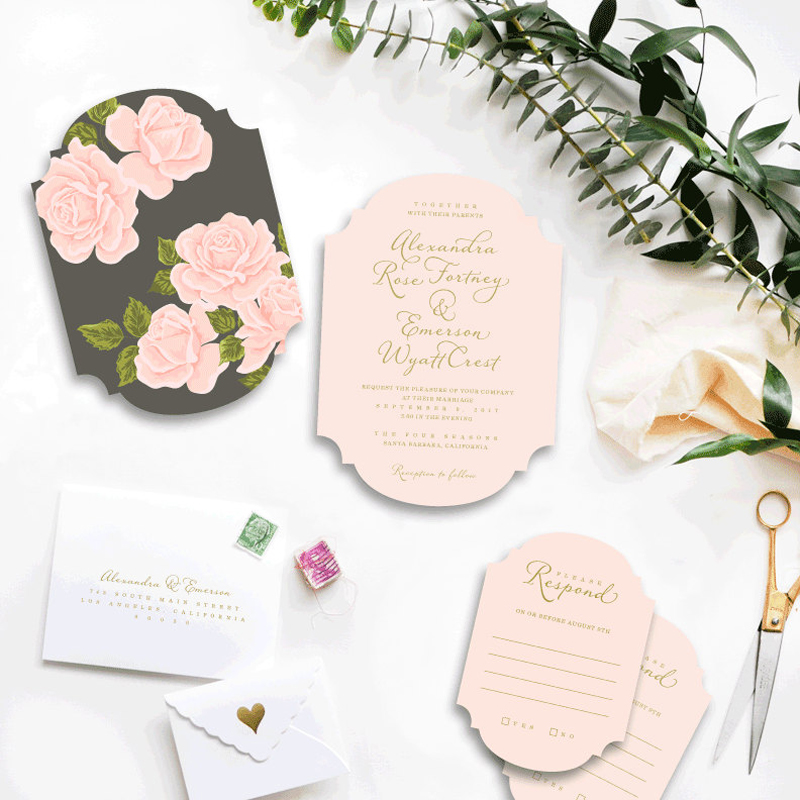 flower design wedding invitation