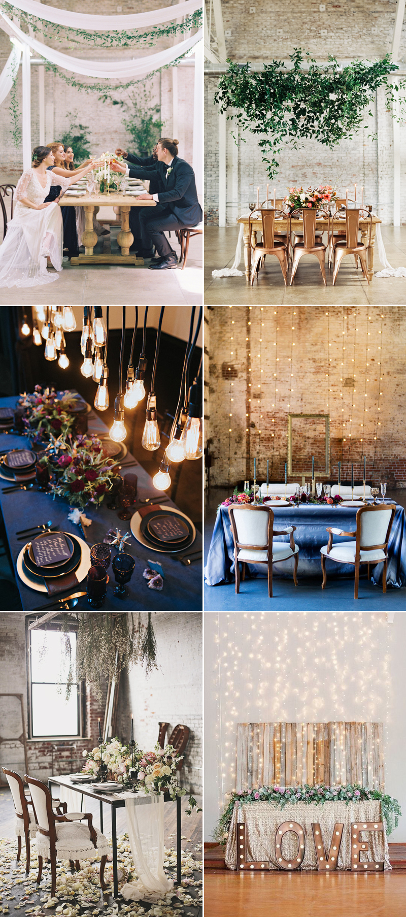 industrial wedding reception decor