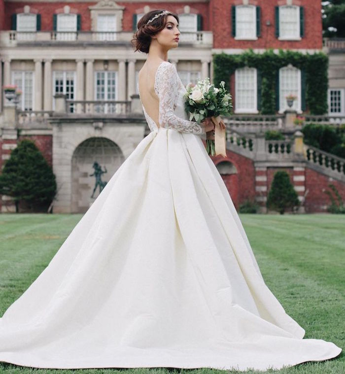 open off the shoulder wedding dress