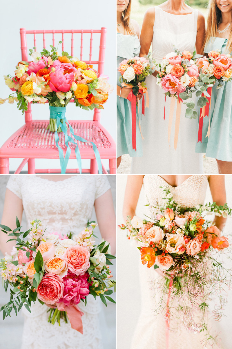 pop of color wedding bouquet design