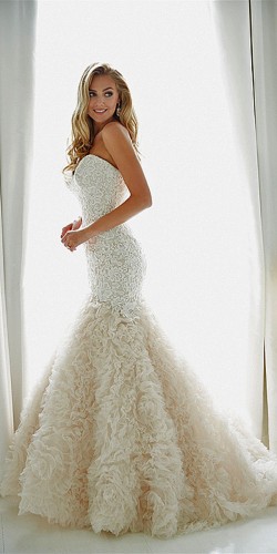 Gorgeous Mermaid Wedding Dresses With White Color Showing a Glamorous