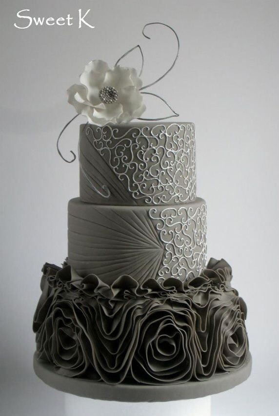 charming gray wedding cake