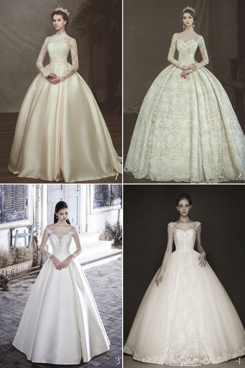 vintage waist ball wedding gown ideas