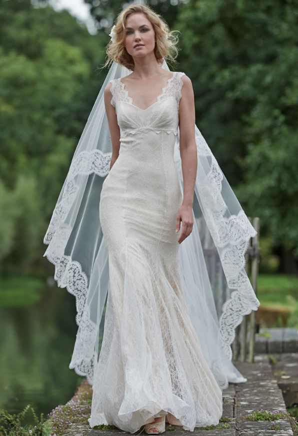 wedding dress with veil