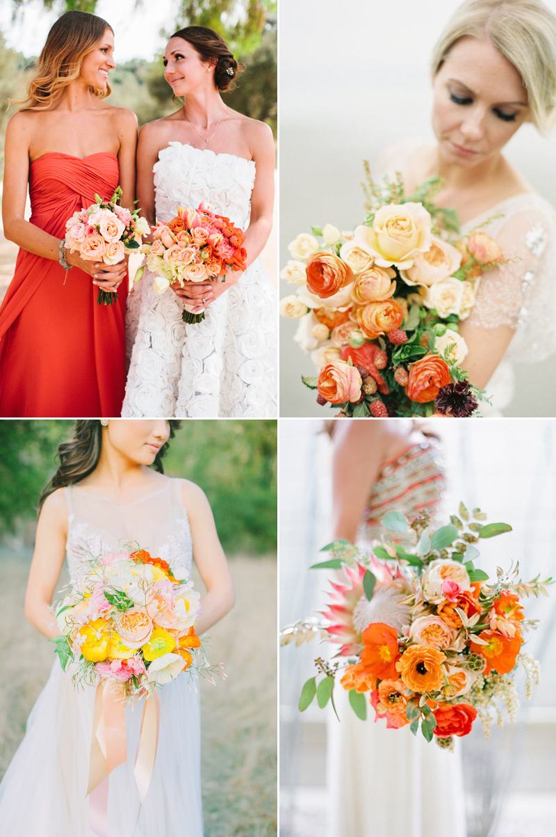 yellow and orange ombre wedding bouquet