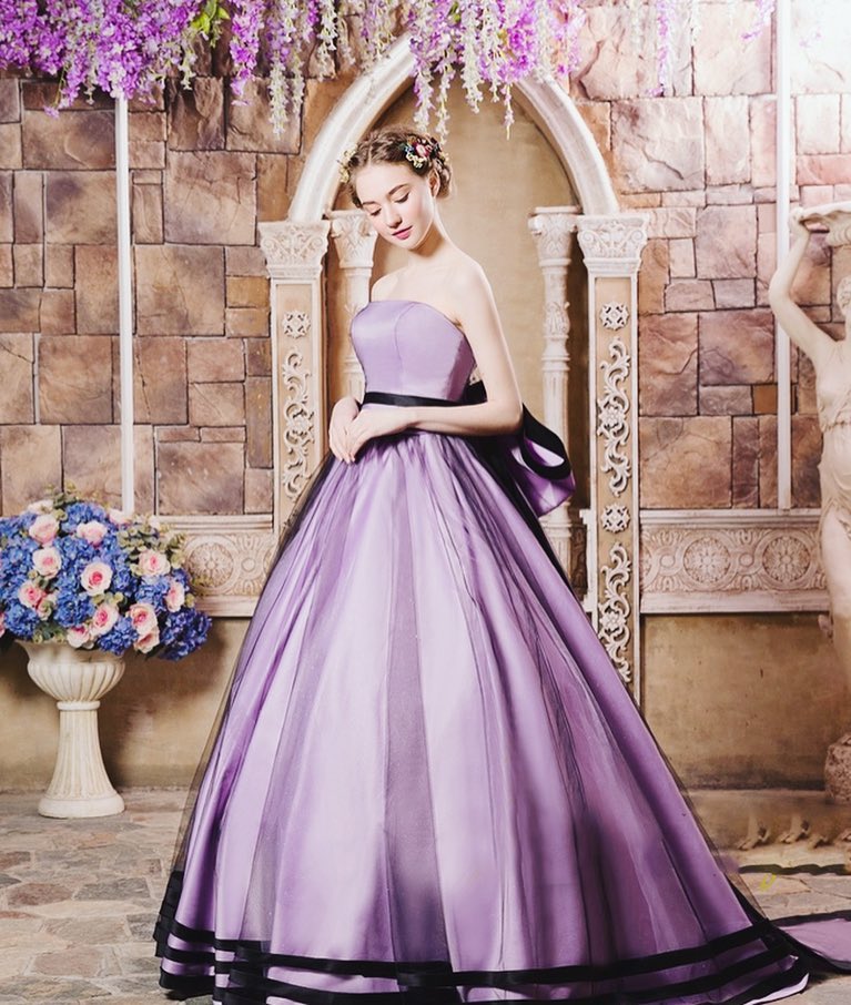 classic purple ball gown