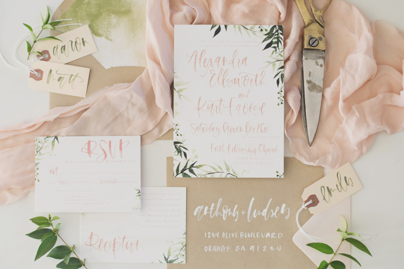 Blush-Olive-Watercolor-Botanical-Invitation Ideas