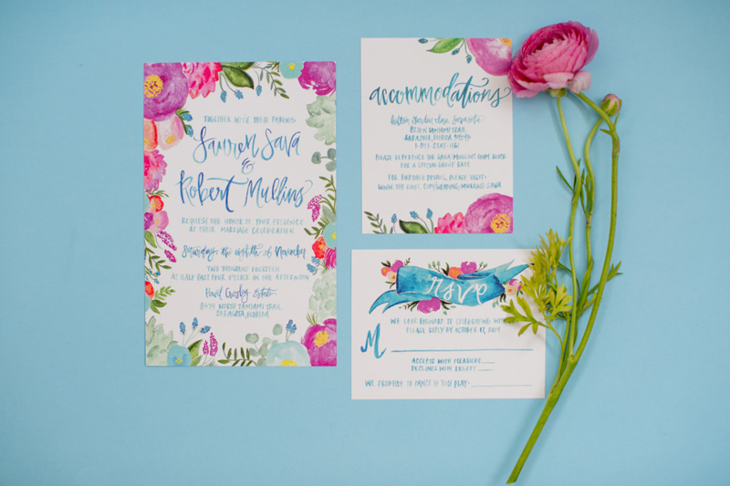 Bold-Blossoms Wedding Invitation Ideas