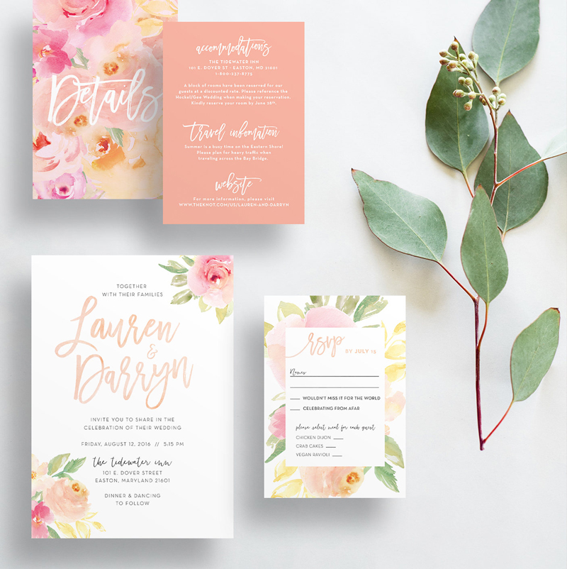 Peach-Floral-Wedding-Invitations Ideas